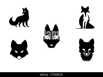 Design elegante e minimalista con illustrazioni di icone animali Illustrazione Vettoriale