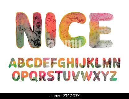 alfabeto colorato con caratteri creativi Illustrazione Vettoriale