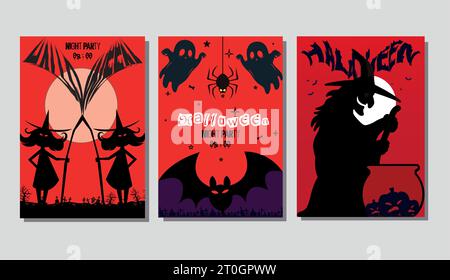 Poster di invito per la festa di Halloween Illustrazione Vettoriale