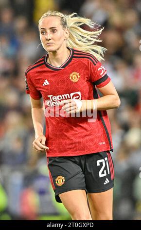 Leigh Sports Village, Leigh, Greater Manchester, Inghilterra. 6 ottobre 2023 Millie Turner #21 del Manchester United Women, durante il Manchester United Women Football Club V Arsenal Women Football Club al Leigh Sports Village, nella Barclays Women's Super League/Women's Super League. (Immagine di credito: ©Cody Froggatt/Alamy Live News) Foto Stock