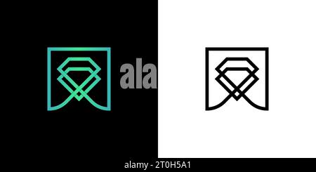 Logo diamante, logo gioielli, lusso, gemme, icona, vettore Illustrazione Vettoriale