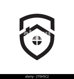 Logo Home Shield, logo Real Estate Shield, logo Home Security Illustrazione Vettoriale