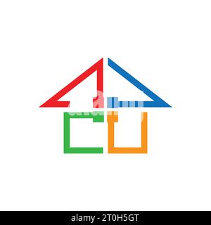 Logo Real Estate, logo Home, Casa, costruttore, costruzione, icona, Vector Illustrazione Vettoriale