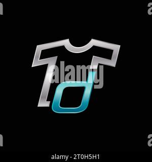Logo della t-shirt Letter d, moderno, unico, icona, Vector Illustrazione Vettoriale
