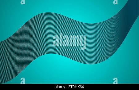 Texture linea astratta su sfondo azzurro illustrazione vettoriale. Elemento di progettazione uniforme. Design inclinato curvato o linea ondulata. Illustrazione Vettoriale