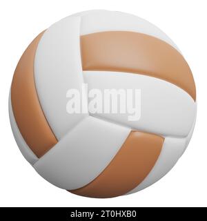 attrezzatura sportiva da pallavolo bianca. illustrazione di rendering 3d isolata su sfondo bianco. Foto Stock