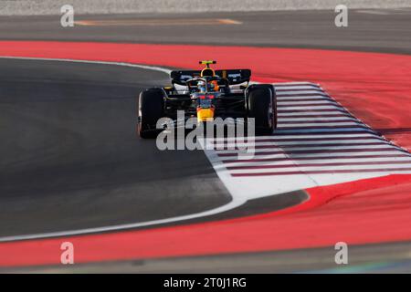 Qatar, Qatar. 7 ottobre 2023. Repinted Curb, vibreur, Turn T12 T13 11 PEREZ Sergio (mex), Red Bull Racing RB19, azione durante il Gran Premio di Formula 1 Qatar 2023, 17° round del Campionato Mondiale di Formula 1 2023 dal 6 all'8 ottobre 2023 sul Lusail International Circuit, a Doha, Qatar - foto Xavi Bonilla/DPPI credito: DPPI Media/Alamy Live News Foto Stock