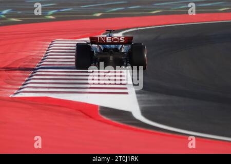 Qatar, Qatar. 7 ottobre 2023. Repinted Curb, vibreur, Turn T12 T13 63 RUSSELL George (gbr), Mercedes AMG F1 Team W14, azione durante il Gran Premio di Formula 1 del Qatar 2023, 17° round del Campionato Mondiale di Formula 1 2023 dal 6 all'8 ottobre 2023 sul Lusail International Circuit, a Doha, Qatar - foto Xavi Bonilla/DPPI credito: DPPI Media/Alamy Live News Foto Stock