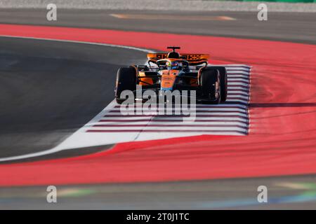 Qatar, Qatar. 7 ottobre 2023. Repinted Curb, vibreur, Turn T12 T13 81 PIASTRI Oscar (aus), McLaren F1 Team MCL60, azione durante il Gran Premio di Formula 1 Qatar 2023, 17° round del Campionato Mondiale di Formula 1 2023 dal 6 all'8 ottobre 2023 sul Lusail International Circuit, a Doha, Qatar - foto Xavi Bonilla/DPPI credito: DPPI Media/Alamy Live News Foto Stock