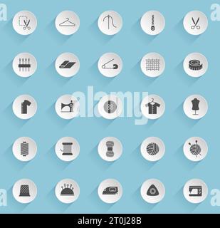 icone del vettore di cucito Illustrazione Vettoriale