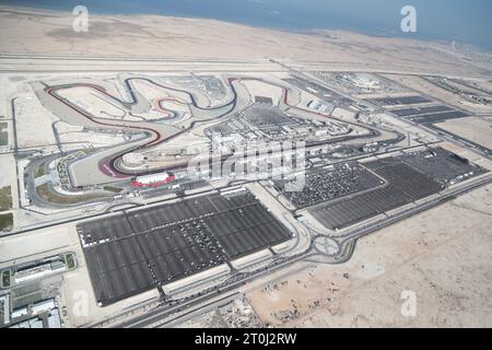 Doha, Qatar. 7 ottobre 2023. Vista aerea del circuito. 07.10.2023. Campionato del mondo di formula 1, Rd 18, Qatar Grand Prix, Doha, Qatar, Sprint Day. Il credito fotografico dovrebbe essere: XPB/Press Association Images. Credito: XPB Images Ltd/Alamy Live News Foto Stock