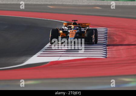 Repinted Curb, vibreur, Turn T12 T13 81 PIASTRI Oscar (aus), McLaren F1 Team MCL60, azione durante il Gran Premio di Formula 1 Qatar 2023, 17° round del Campionato Mondiale di Formula 1 2023 dal 6 all'8 ottobre 2023 sul Lusail International Circuit, a Doha, Qatar Foto Stock