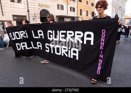 Roma, RM, Italia. 7 ottobre 2023. 100.000 lavoratori si sono riuniti a Roma per sostenere i loro diritti e protestare contro il governo. (Immagine di credito: © Marco di Gianvito/ZUMA Press Wire) SOLO USO EDITORIALE! Non per USO commerciale! Foto Stock