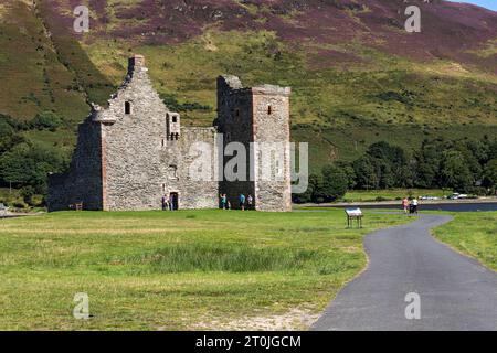 Castello di Lochranza, torre fortificata, Isola di Arran, Firth of Clyde, Scozia, REGNO UNITO Foto Stock