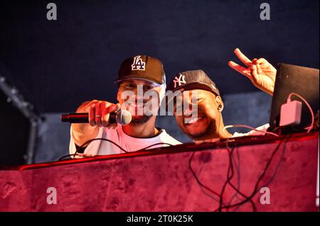 Amsterdam, Paesi Bassi. 6 ottobre 2023. DJ e MC durante il 3x3 World Tour Amsterdam Masters 2023 a Gashouder il 6 ottobre 2023 ad Amsterdam, Paesi Bassi Credit: Orange Pics BV/Alamy Live News Foto Stock