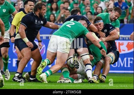 Julien Mattia/le Pictorium - partita della Coppa del mondo di rugby Irlanda, Regno Unito. 7 ottobre 2023. Francia/Seine-Saint-Denis/Saint-Denis - durante la partita di Coppa del mondo di rugby in piscina B tra Irlanda e Scozia allo Stade de France il 7 ottobre 2023. Crediti: LE PICTORIUM/Alamy Live News Foto Stock