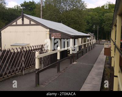 Vale of Rheidol Railway, Ceredigion, Galles - 21 giugno 2023: Stazione del devil's Bridge, Pontarfynach Foto Stock