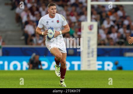 Lille, Francia. 7 ottobre 2023. LILLE, FRANCIA - 7 OTTOBRE: Freddie Steward d'Inghilterra in azione durante la partita di Coppa del mondo di rugby Francia 2023 tra Inghilterra e Samoa allo Stade Pierre Mauroy il 7 ottobre 2023 a Lille, in Francia. (Foto di Hans van der Valk/Orange Pictures) credito: Orange Pics BV/Alamy Live News Foto Stock