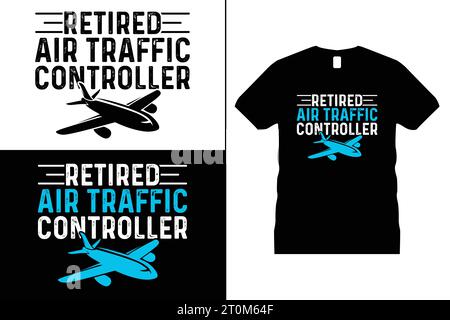 Divertente tipografia Sky Air Traffic T-shirt Design Controller Vector Pilot Shirt regalo per uomo e donna Illustrazione Vettoriale