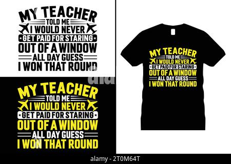 Divertente tipografia Sky Air Traffic T-shirt Design Controller Vector Pilot Shirt regalo per uomo e donna Illustrazione Vettoriale