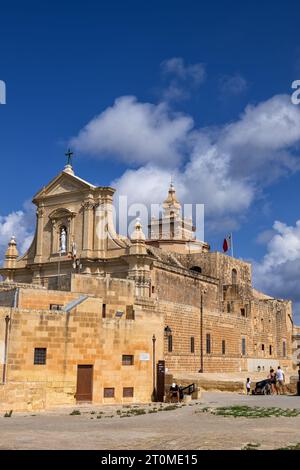 La Cattedrale dell'assunzione della Beata Vergine Maria in cielo nella Cittadella di Victoria a Gozo, Malta. Foto Stock
