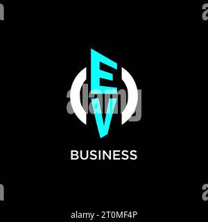 Idee di design del logo del monogramma EV Circle Illustrazione Vettoriale