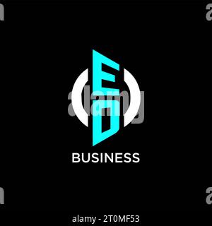 Idee per il design del logo con monogramma ED Circle Illustrazione Vettoriale
