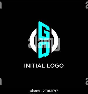 Idee per il design del logo con monogramma GQ Circle Illustrazione Vettoriale