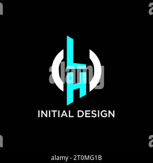 Idee di design del logo con monogramma cerchio sinistro Illustrazione Vettoriale