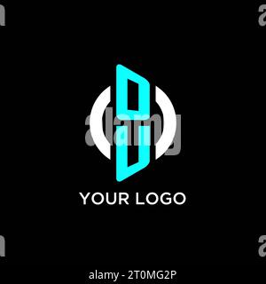 Idee di design del logo con monogramma circolare Illustrazione Vettoriale