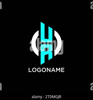 Idee di design del logo con monogramma UR Circle Illustrazione Vettoriale