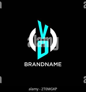 Idee per il design del logo con monogramma VD Circle Illustrazione Vettoriale