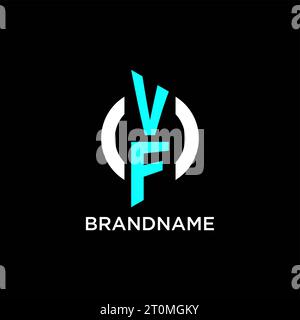 Idee per il design del logo con monogramma VF Circle Illustrazione Vettoriale