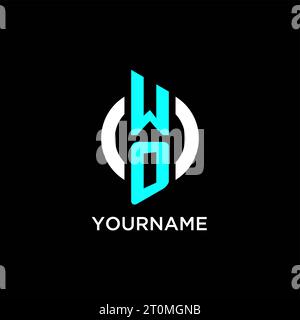 WO Circle monogramma idee di design del logo Illustrazione Vettoriale