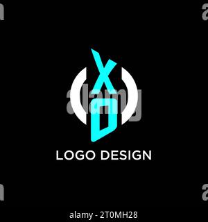 Idee di design del logo monogramma XO Circle Illustrazione Vettoriale