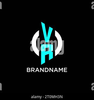 Idee per il design del logo con monogramma VR Circle Illustrazione Vettoriale