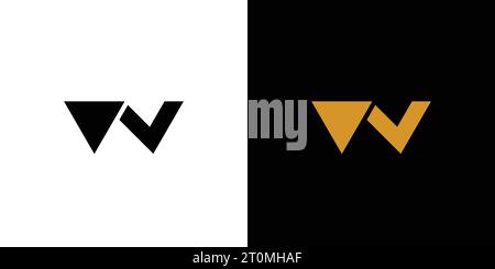 Design moderno ed esclusivo con logo Letter W Initials 3 Illustrazione Vettoriale