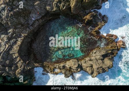 Piscina naturale Charco De la Laja nel villaggio di San Juan de la Rambla, Tenerife, Spagna Foto Stock