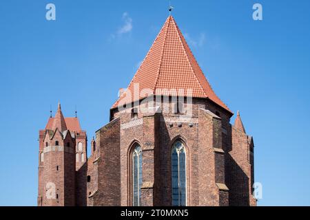 Mattone il castello gotico di un capitolo casa del vescovado di Pomesania costruito in ordine Teutonico castello di architettura e stile gotico in mattoni Konkatedra Sw Jana Ew Foto Stock