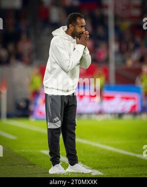 Duesseldorf, Germania. 6 ottobre 2023. Formatore Daniel Thioune (F95) fortuna Düsseldorf - VfL Osnabrück 06.10.2023 Copyright (nur für journalistische Foto Stock