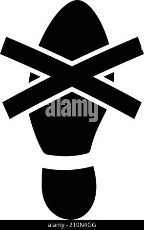 classic no step non calpestare il simbolo di assenza di piedistallo, suola del pattino stampata isolata su fondo bianco vettoriale Illustrazione Vettoriale