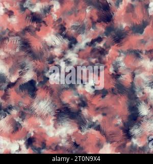 Tratti di pennello sfocati astratti di colore corallo, bianco e blu intenso. Ripetizione senza cuciture Foto Stock