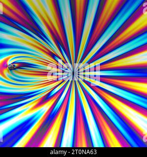 Disegno arcobaleno, travi astratte o fiori. illustrazione 3d, rendering 3d. Foto Stock