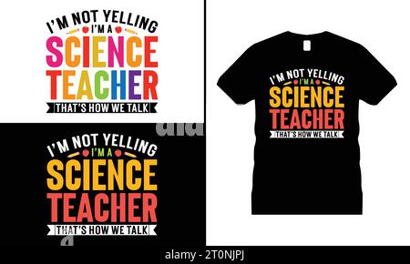 Retro Teacher Back to School T-Shirt Hippie per bambini Vector di design Illustrazione Vettoriale