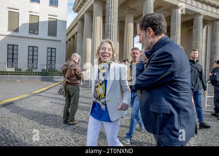 Berlino, Germania. 8 ottobre 2023. Ambasciatore degli Stati Uniti in Germania, Amy Gutmann. (Foto di Michael Kuenne/PRESSCOV/Sipa USA) credito: SIPA USA/Alamy Live News Foto Stock