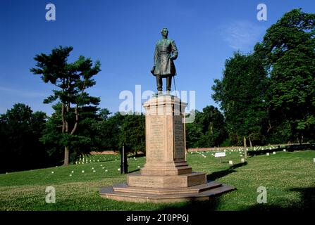 General Humphrey statua, Fredericksburg Cimitero Nazionale, Virginia Foto Stock