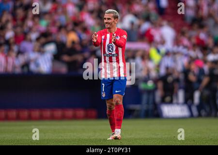 8 ottobre 2023; Metropolitano Stadium, Madrid, Spagna, spagnolo la Liga Football, Atletico Madrid contro Real Sociedad; Antoine Griezmann Foto Stock