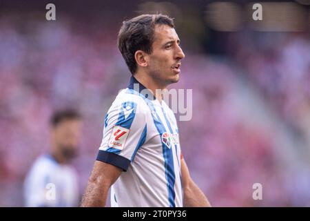 8 ottobre 2023; Metropolitano Stadium, Madrid, Spagna, spagnolo la Liga Football, Atletico Madrid contro Real Sociedad; Mikel Oyarzabal Foto Stock