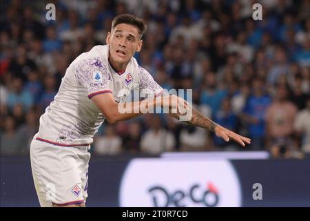 Napoli, Italia. 8 ottobre 2023. In serie A tra SSC Napoli e ACF Fiorentina allo stadio Diego Armando Maradona credito: Agenzia fotografica indipendente/Alamy Live News Foto Stock