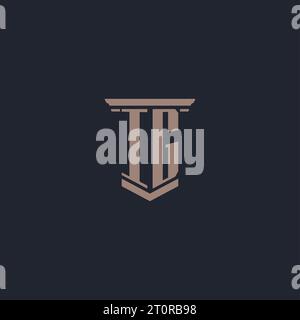 Logo monogramma iniziale IG con design a colonna Illustrazione Vettoriale